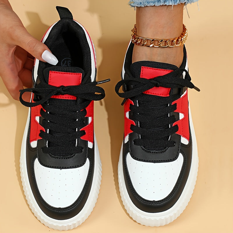 Janet – Lace-Up Colorblock Platform Sneakers