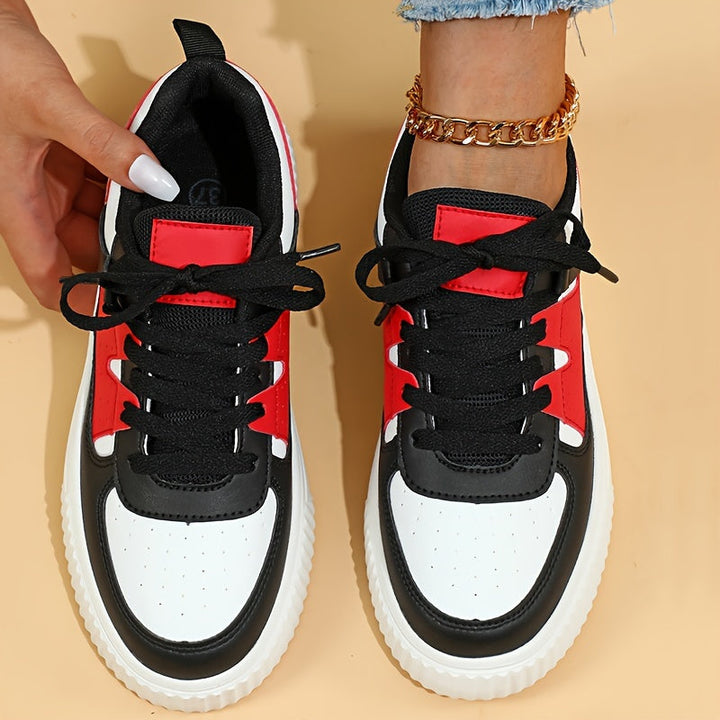 Janet – Lace-Up Colorblock Platform Sneakers