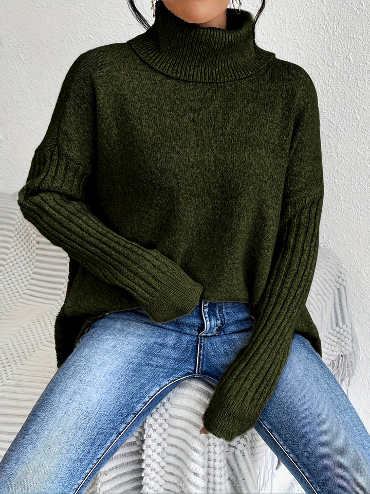 Karen – Oversized Turtleneck Knit Sweater