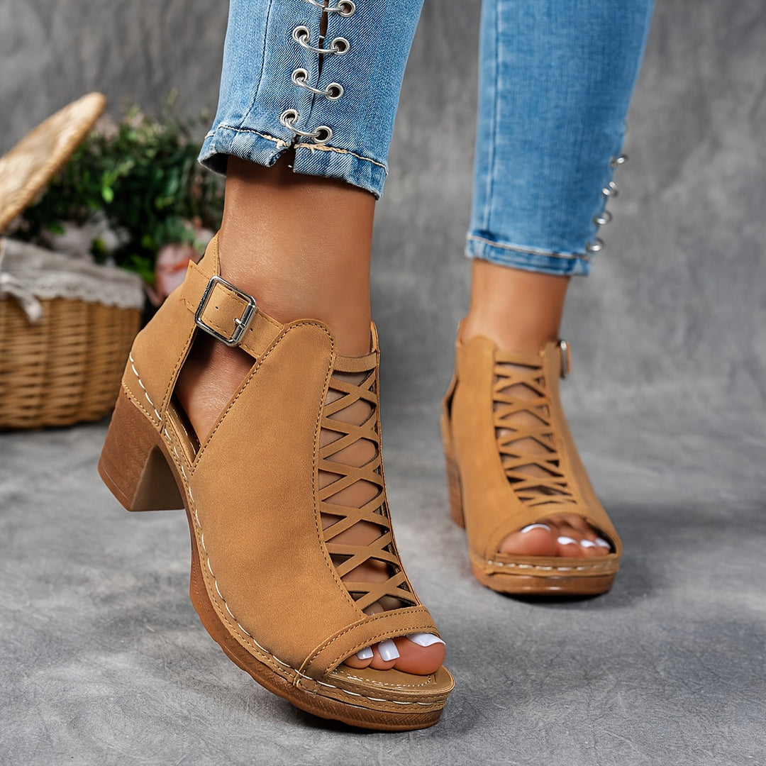 Vicky | Lattice-Heel Sandals