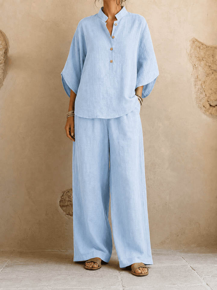 Jeanette – Batwing Top and Wide-Leg Pants Set