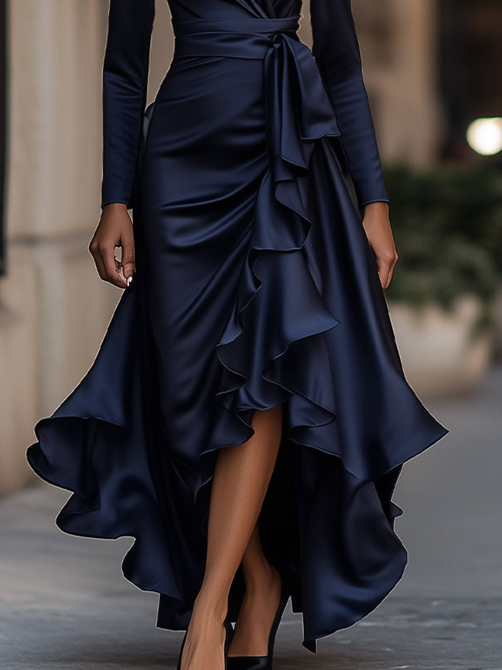 Camila | Draped Ruffle Maxi Dress
