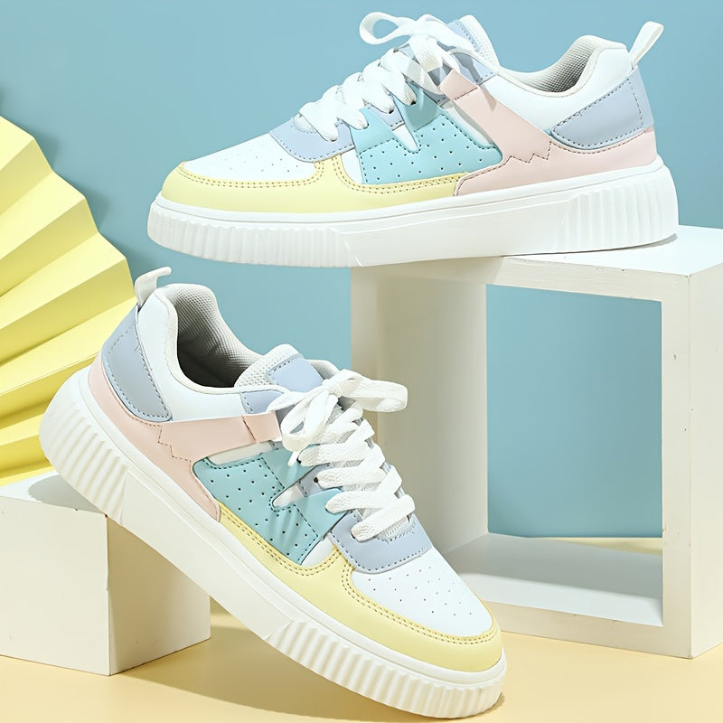 Janet – Lace-Up Colorblock Platform Sneakers
