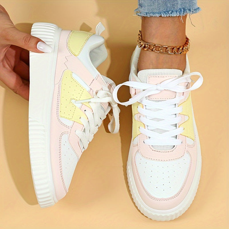 Janet – Lace-Up Colorblock Platform Sneakers