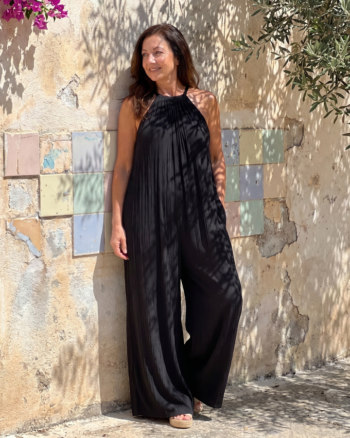 Talia | Pleated Halter Relaxed Jumpsuit