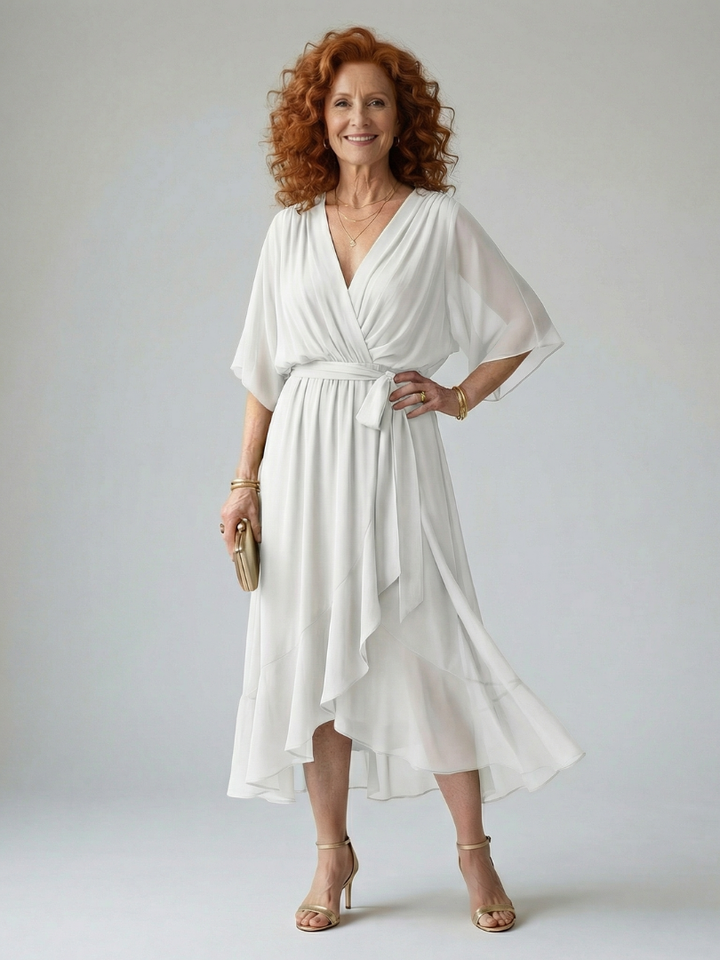 Alanna | Light Drape Midi Dress