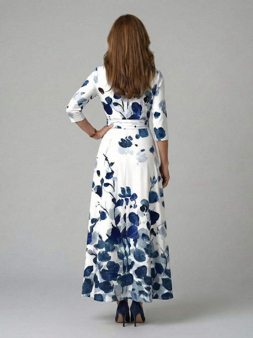Brya | Cross Wrap Neck Midi Dress