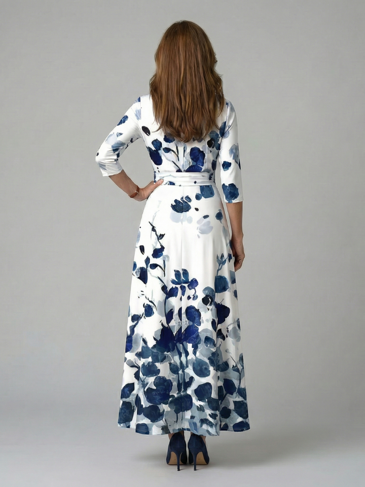 Brya | Cross Wrap Neck Midi Dress