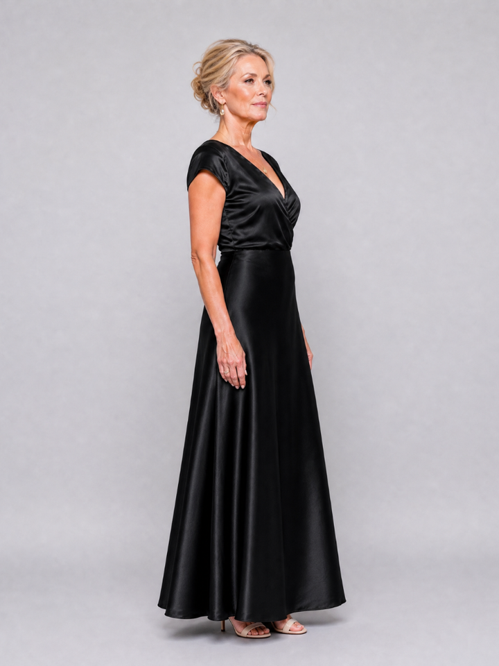 Hazel | Cap Sleeve Wrap Maxi Dress