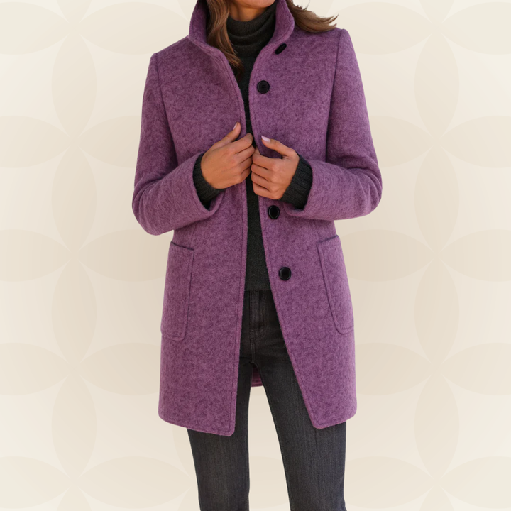 Anna – Classic High-Collar Structured Coat
