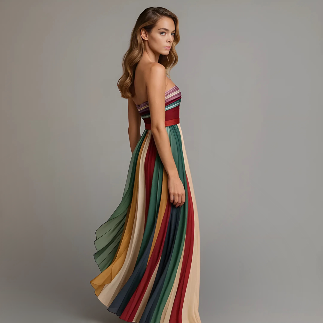 Avery | Strapless Pleated Maxi