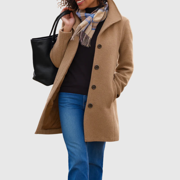 Delilah – Classic Tailored Button-Front Coat