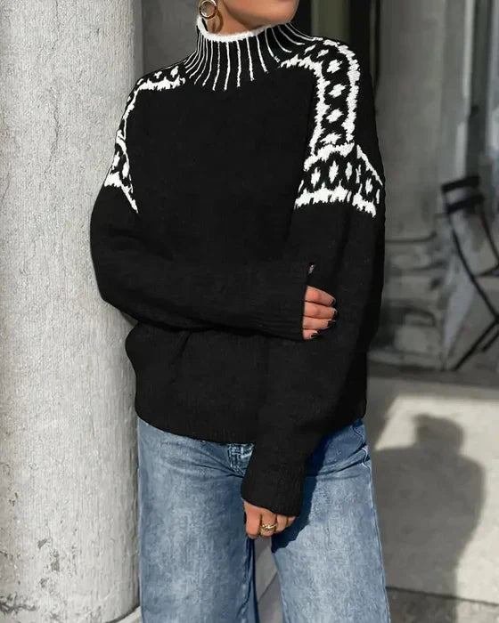 Jessica – Nordic Knit Turtleneck Sweater