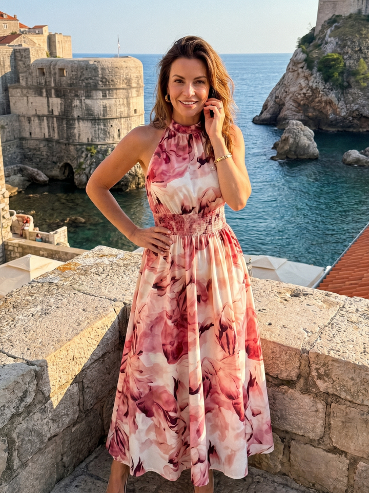 Aria | Abstract Print Midi Dress