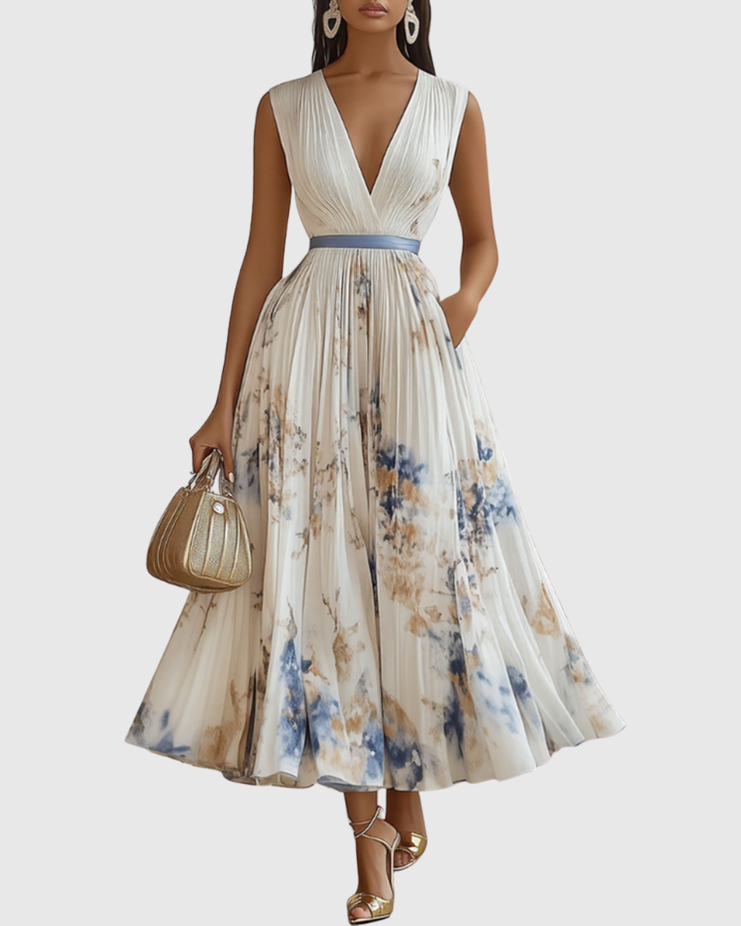 Fern | Elegant Pleated Maxi Dress