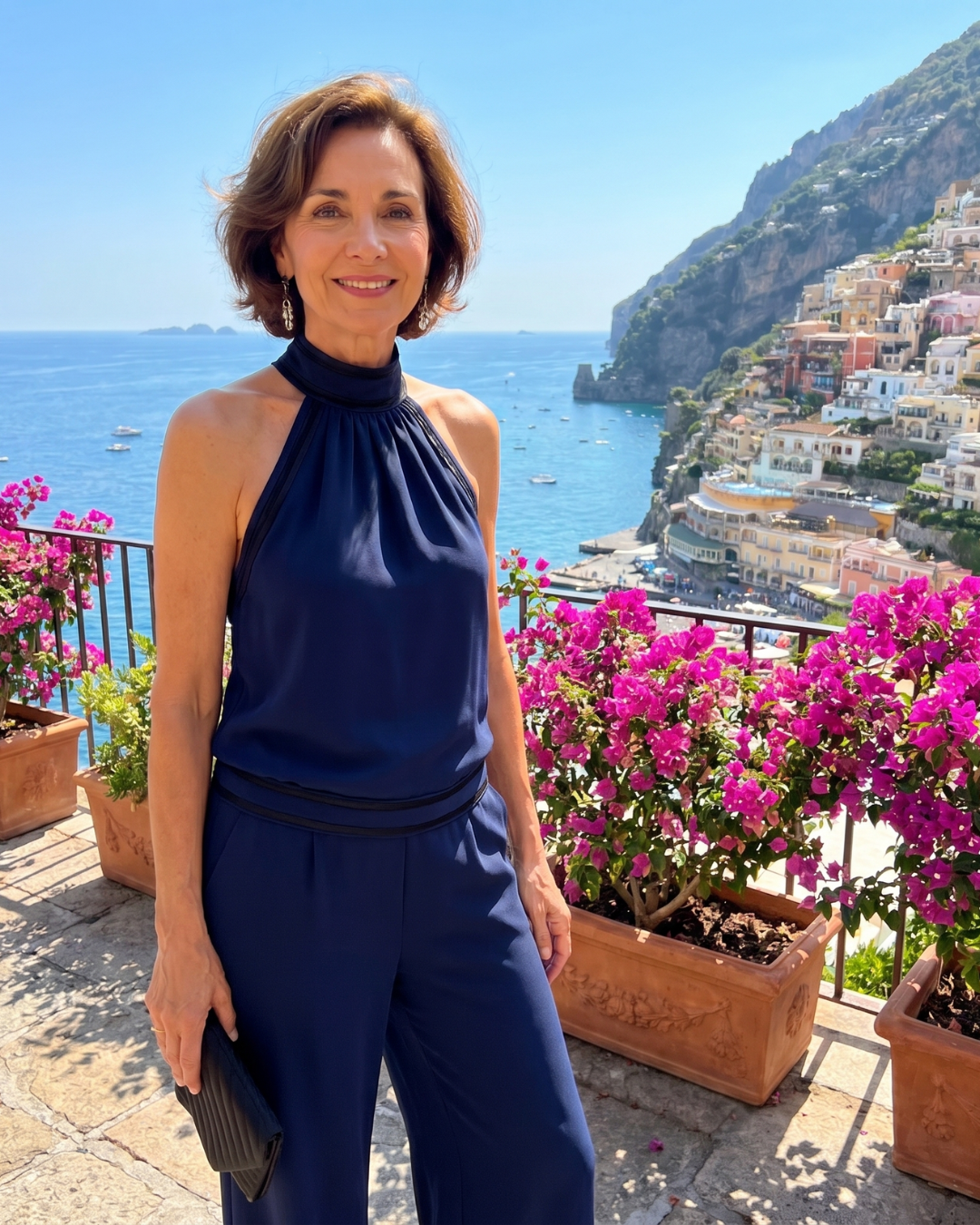 Tessa | Contrast-Trim Wide-Leg Jumpsuit