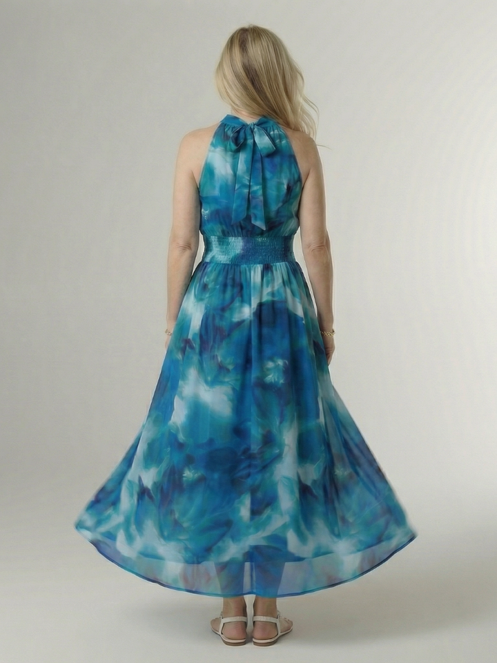 Jayla | Gathered Halter Midi Dress