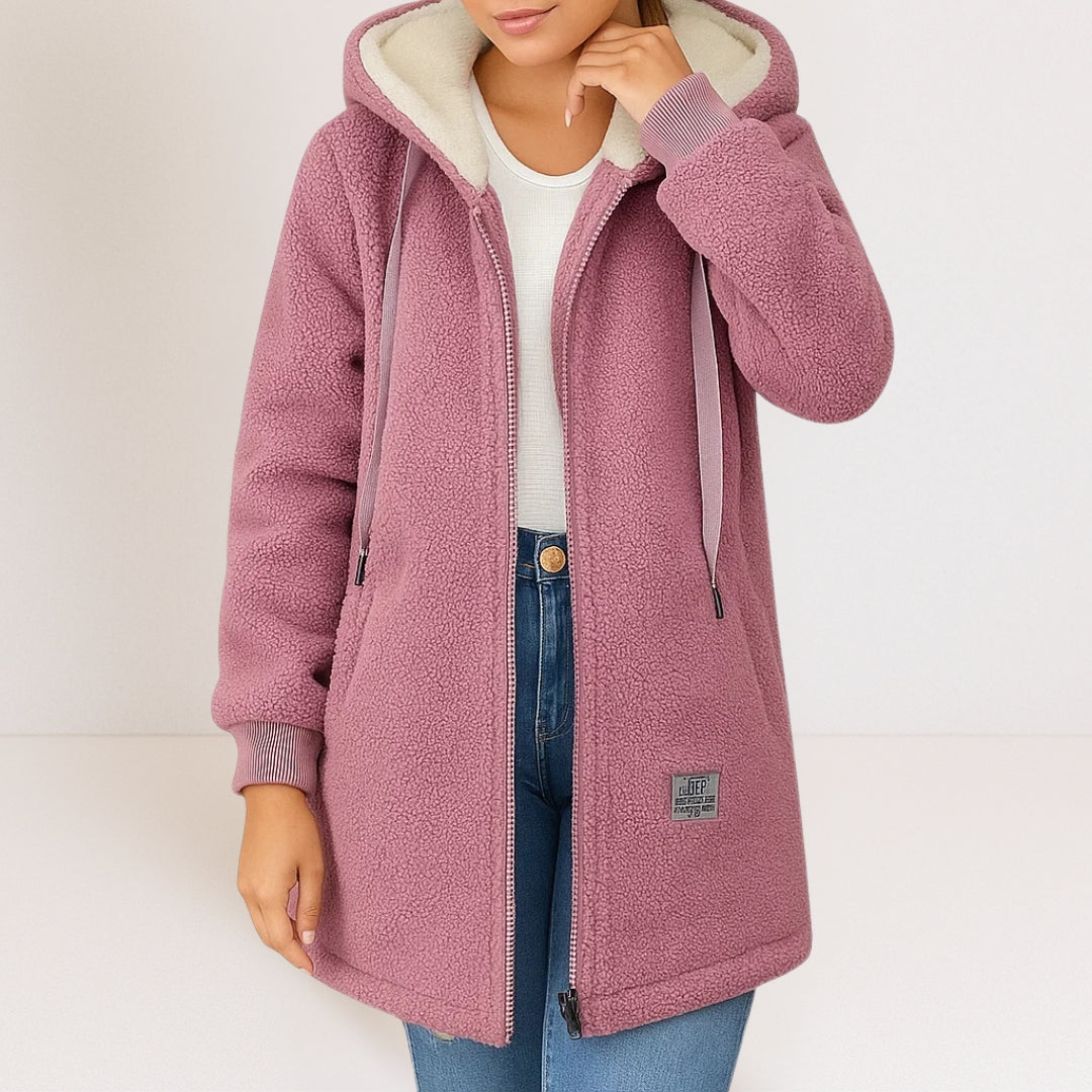 Juliette – Longline Hooded Sherpa Coat