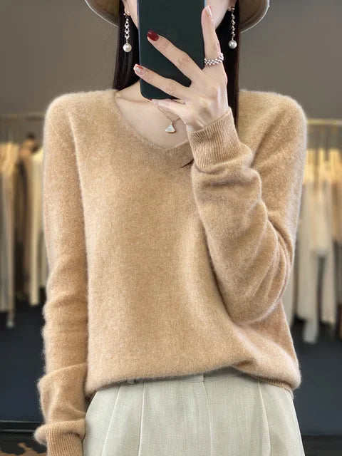 Erica – Loose Knit V-Neck Sweater