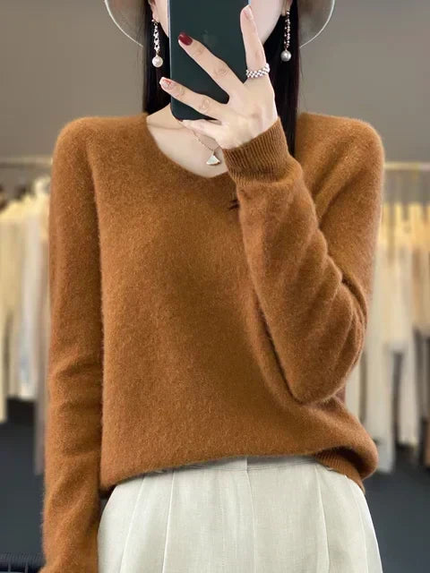 Erica – Loose Knit V-Neck Sweater