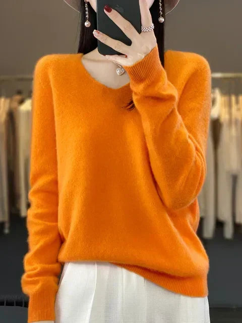 Erica – Loose Knit V-Neck Sweater
