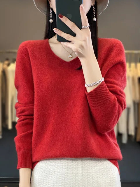Erica – Loose Knit V-Neck Sweater