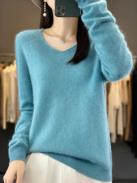 Erica – Loose Knit V-Neck Sweater