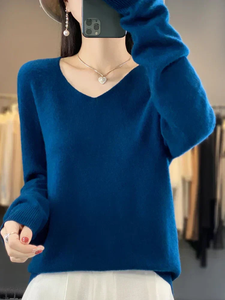 Erica – Loose Knit V-Neck Sweater