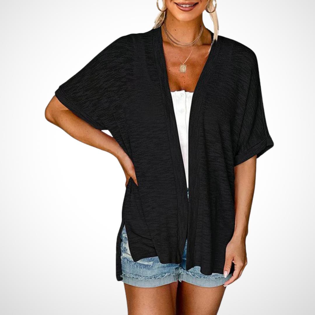 Leila | Stylish Flowy Short Sleeve Cardigan