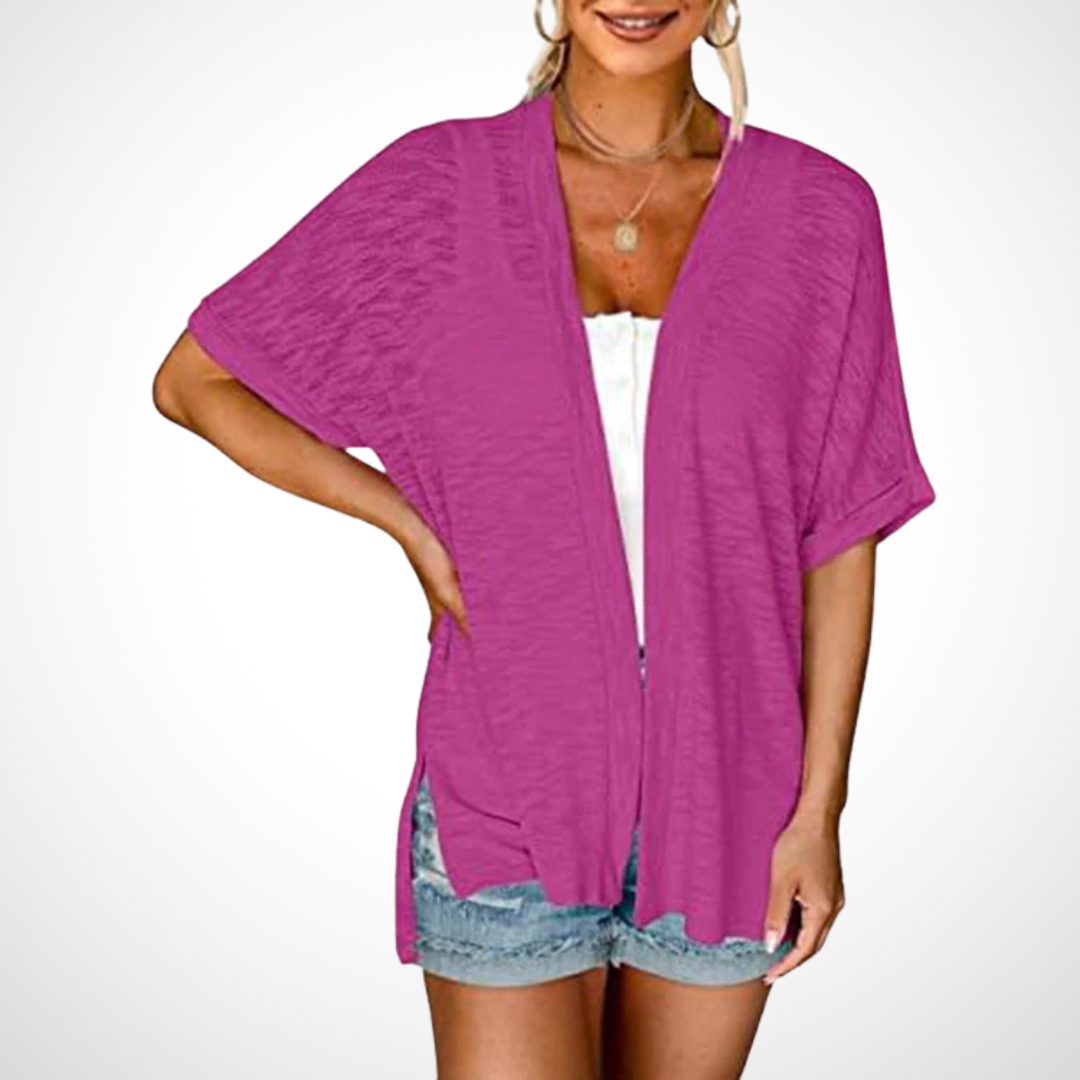 Leila | Stylish Flowy Short Sleeve Cardigan