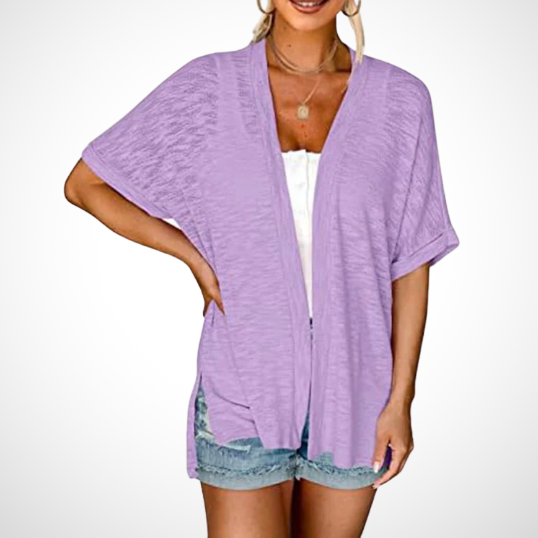 Leila | Stylish Flowy Short Sleeve Cardigan