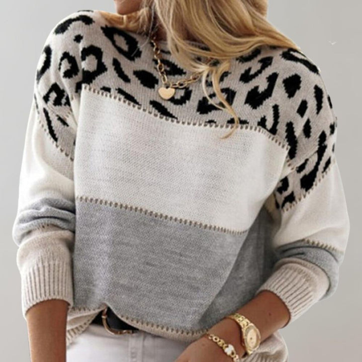 Juanita – Leopard Accent Knit Sweater