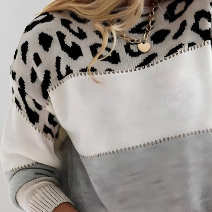 Juanita – Leopard Accent Knit Sweater