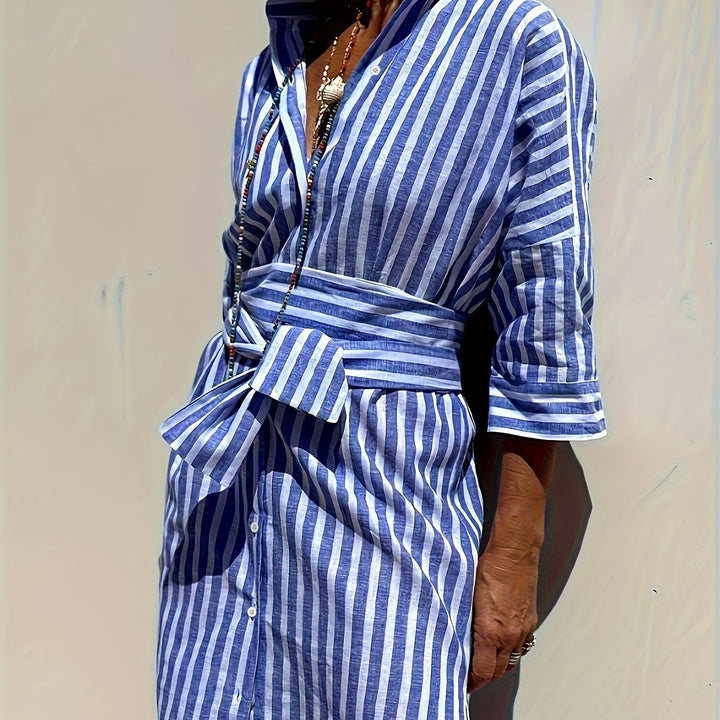 Regan | Striped Shirt Dress