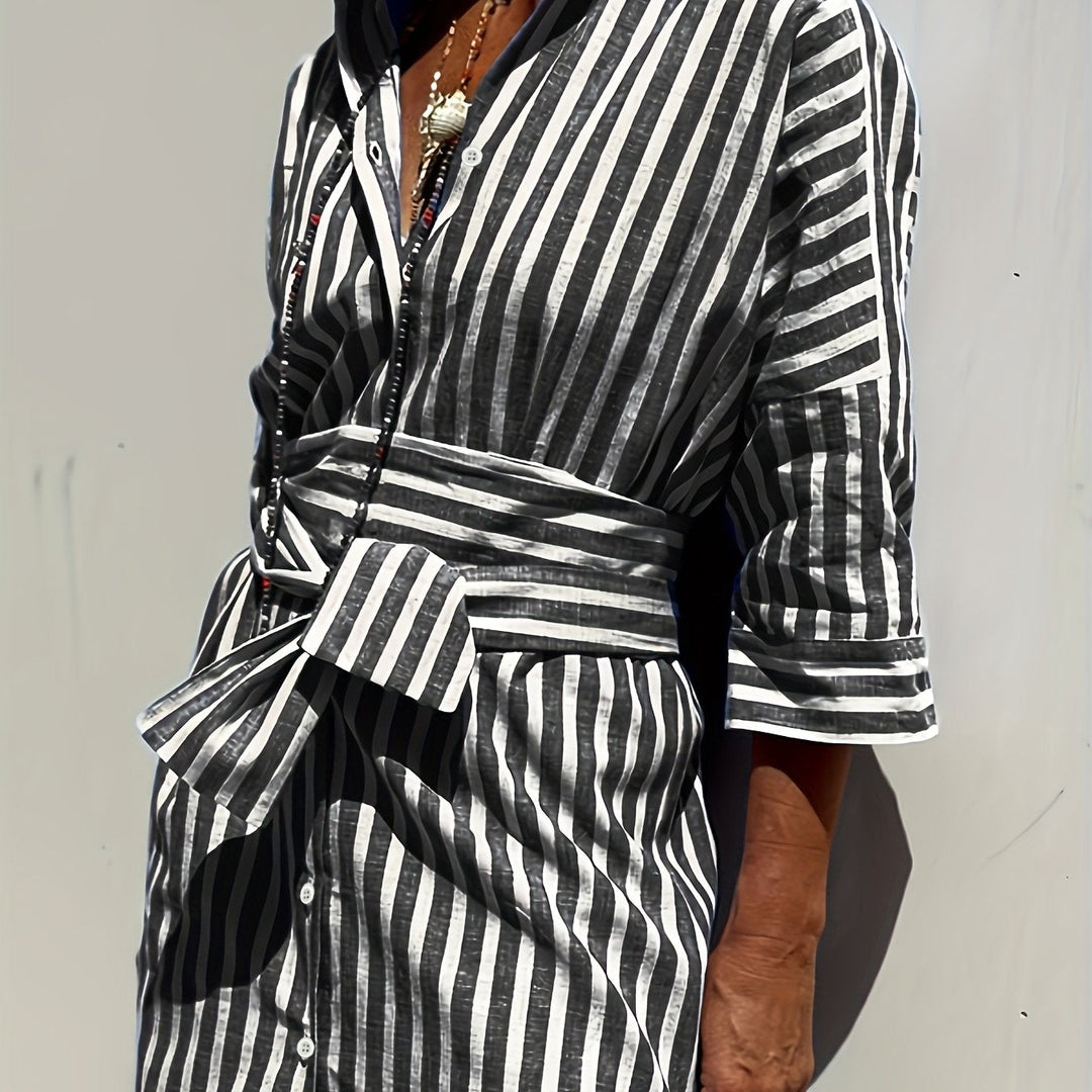 Regan | Striped Shirt Dress