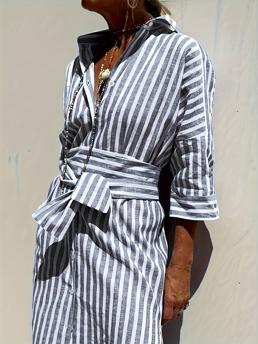 Regan | Striped Shirt Dress