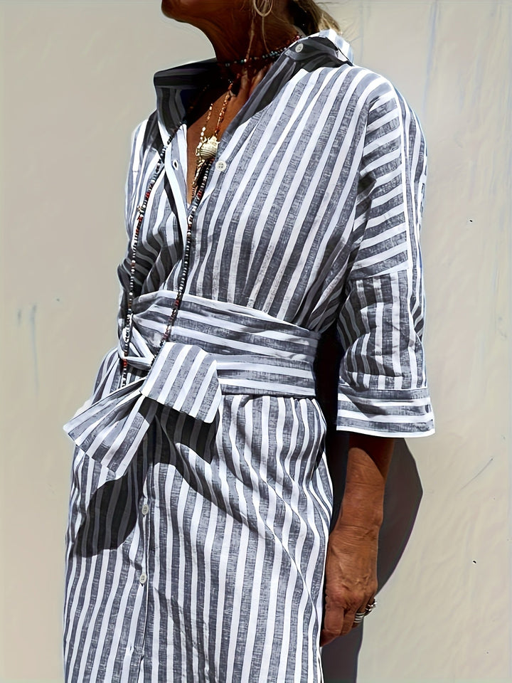 Regan | Striped Shirt Dress