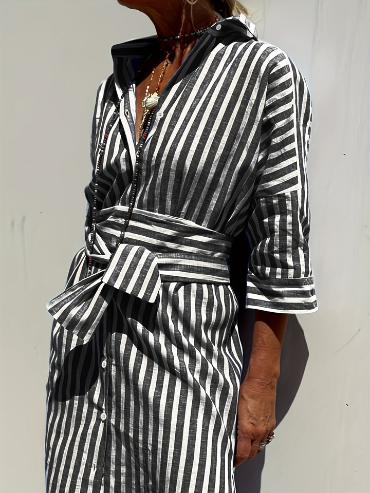 Regan | Striped Shirt Dress