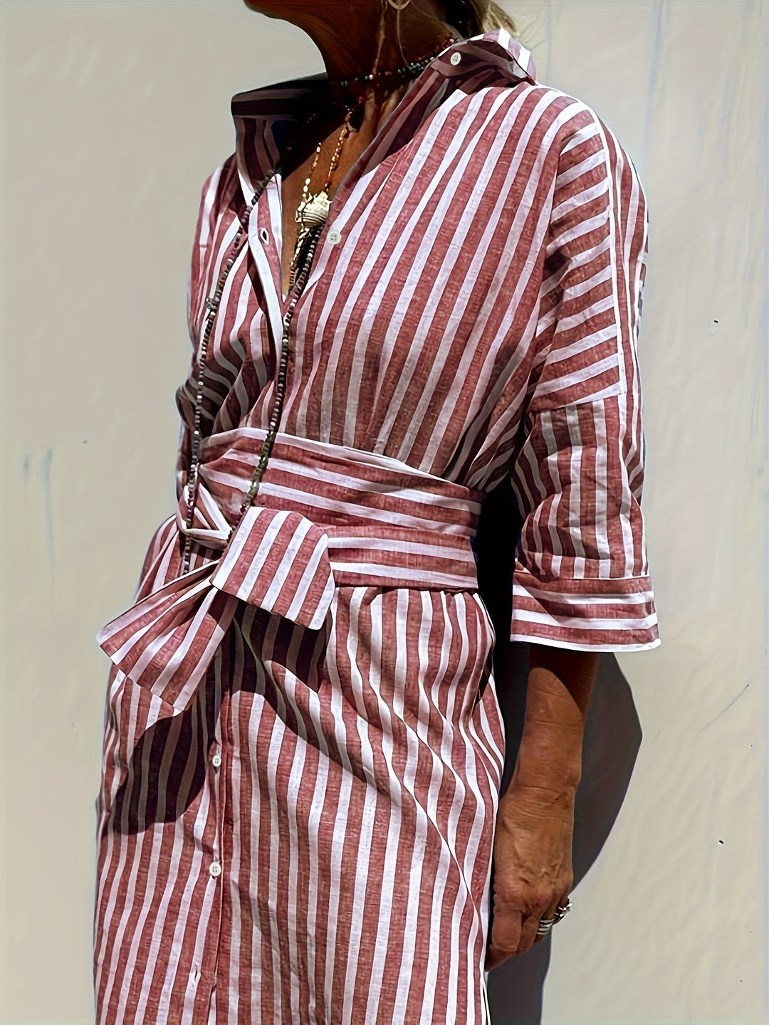 Regan | Striped Shirt Dress