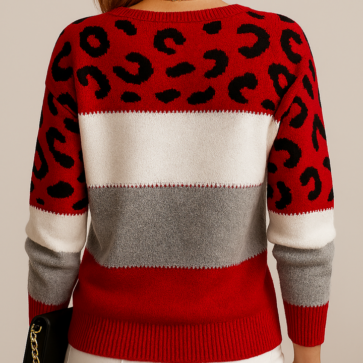 Myrtle – Leopard Print Knit Sweater