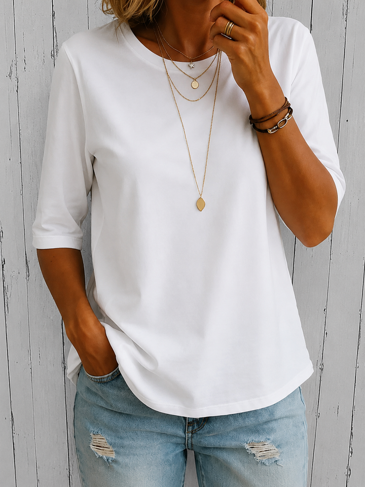 Gladys – Relaxed Three-Quarter Sleeve Top