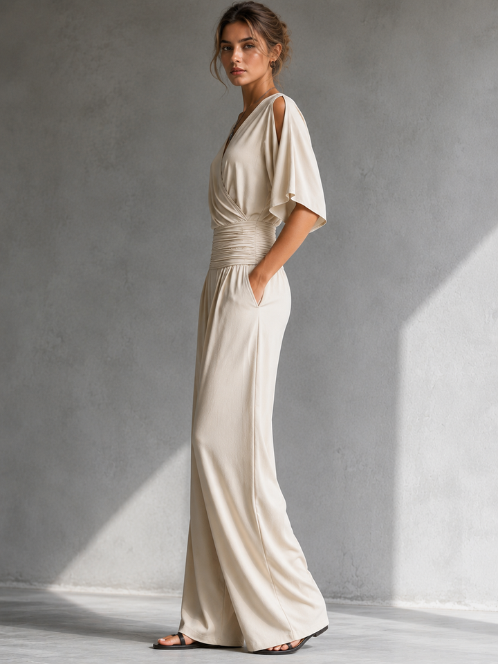 Rachelle – Wide-Leg Wrap-Front Jumpsuit