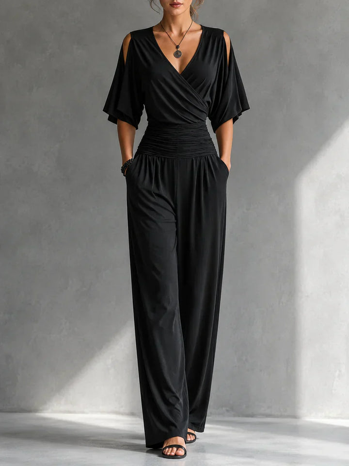 Rachelle – Wide-Leg Wrap-Front Jumpsuit