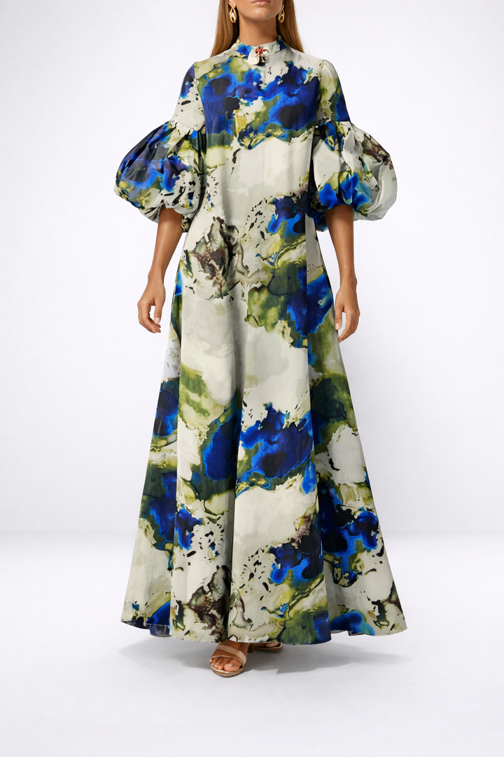 Sequoia | Elegant Watercolor Maxi Dress