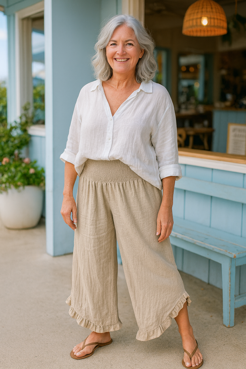 Clare | Cotton-Linen Ease Pants