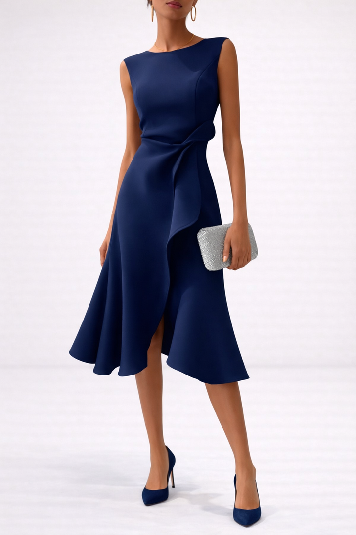 Therese | Elegant Draped Midi Dress