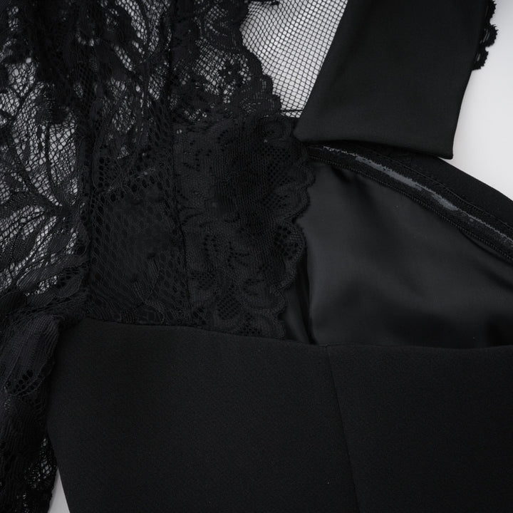 Lorelai | Lace Panel Maxi Dress – Black