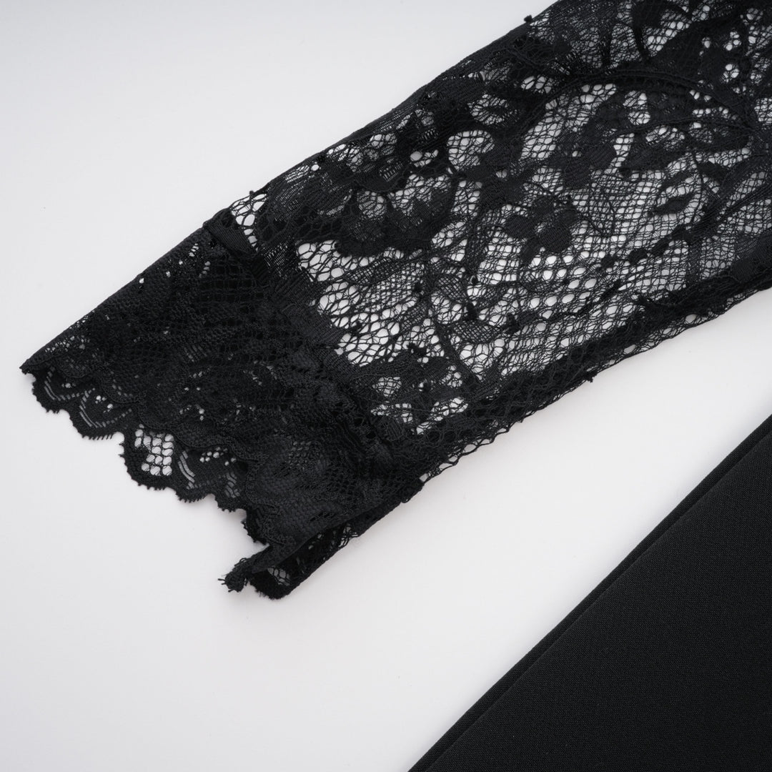 Lorelai | Lace Panel Maxi Dress – Black
