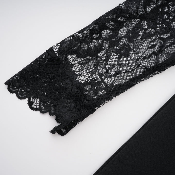 Lorelai | Lace Panel Maxi Dress – Black