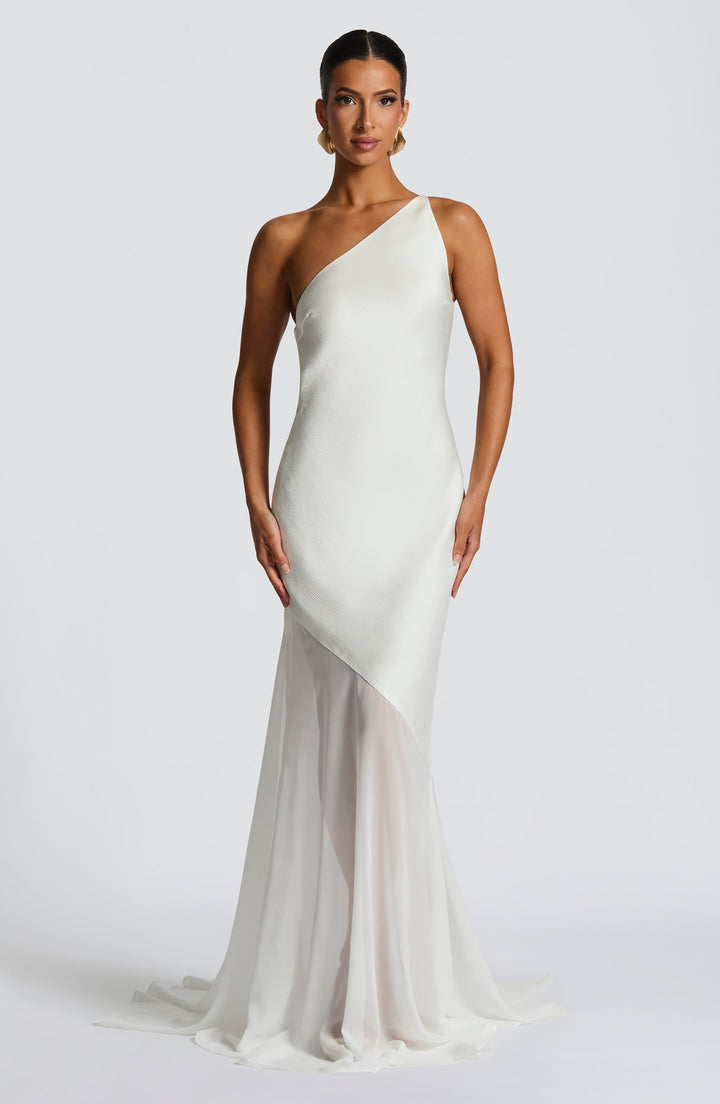 Cheyenne | One-Shoulder Mesh Evening Gown